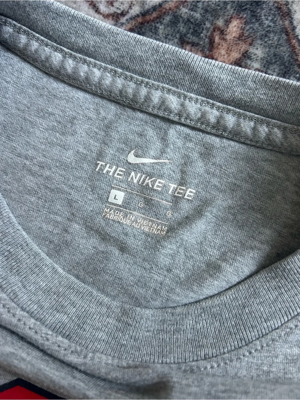 Nike Gray Tee with Red USA Graphic and Patch